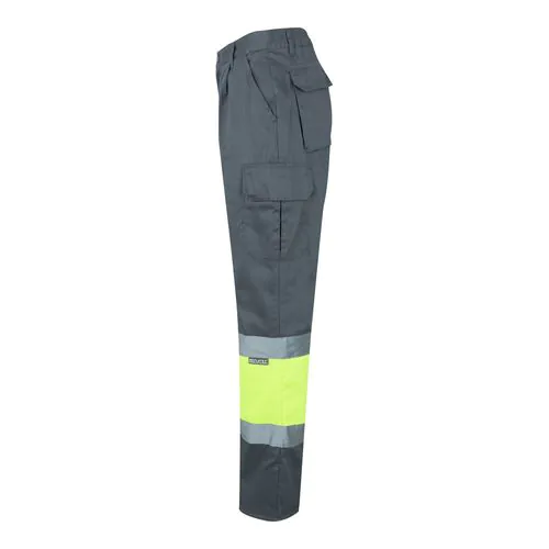 VL POSEIDON LARGE. Two-tone multi-pocket twill trousers (210g/m²), in cotton (20%) and polyester (80%)
