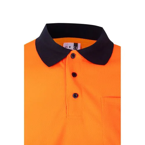VL CUPID LARGE. Polo bicolore (160g/m²) à manches courtes, en polyester (100%)