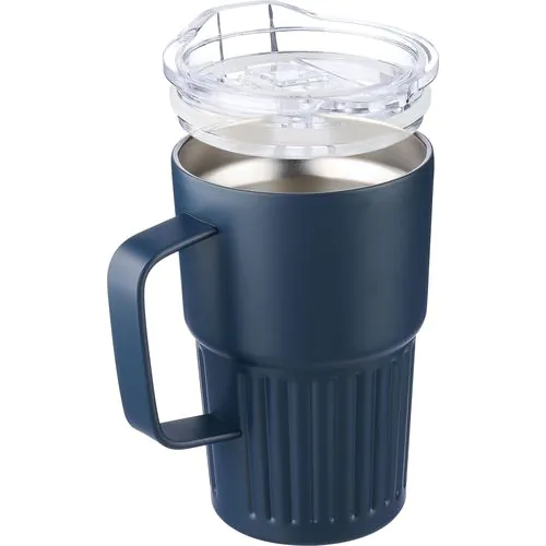Recycled stainless steel double-walled travel mug (450 ml) Calo Recycled stainless steel double-walled travel mug (450 ml) Calo