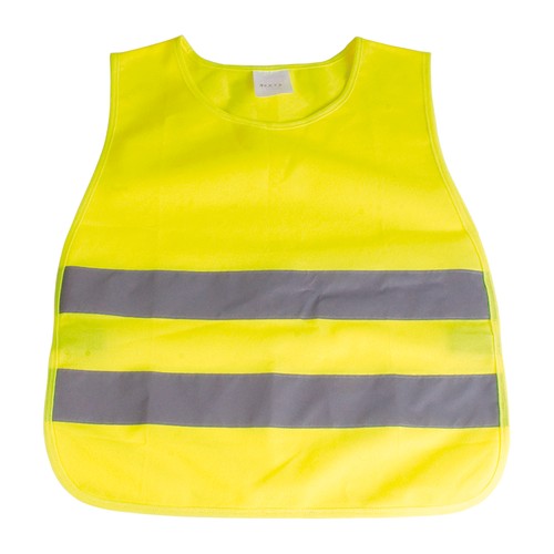 High-visibility fluorescent polyester vest with reflective strips for kids