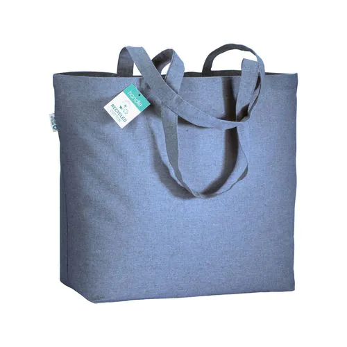 190 g/m2 recycled cotton shopping bag with long handles and gusset