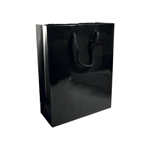 157 g/m2 laminated paper shopping bag with gusset and bottom reinforcement, string handles 157 g/m2 laminated paper shopping bag with gusset and bottom reinforcement, string handles