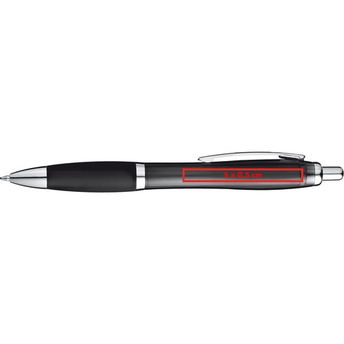 Transparent ball pen with rubber grip