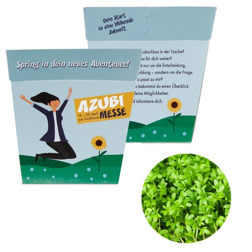 Carte POTTI - kit de graines (papier blanc) - Cresson