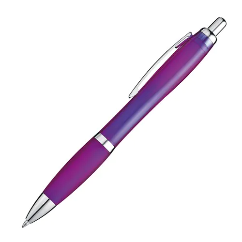 Transparent ball pen with rubber grip Transparent ball pen with rubber grip