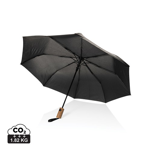 Mini parapluie 21" à ouverture auto en bois d'acacia Kaycey Mini parapluie 21" à ouverture auto en bois d'acacia Kaycey
