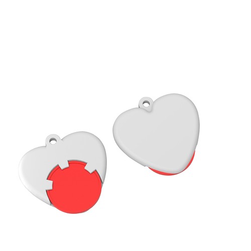 Chip holder with 1€ chip "heart"