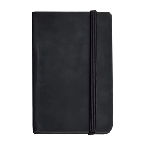 PU notebook with coloured elastic, squared sheets (80 pages), satin bookmark