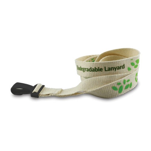 Custom 15mm Compostable Organic Cotton Lanyard - One-Colour Print