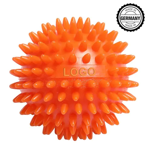 Balle de massage hérisson avec gaufrage rectangulaire (63 mm), "Made in Germany"