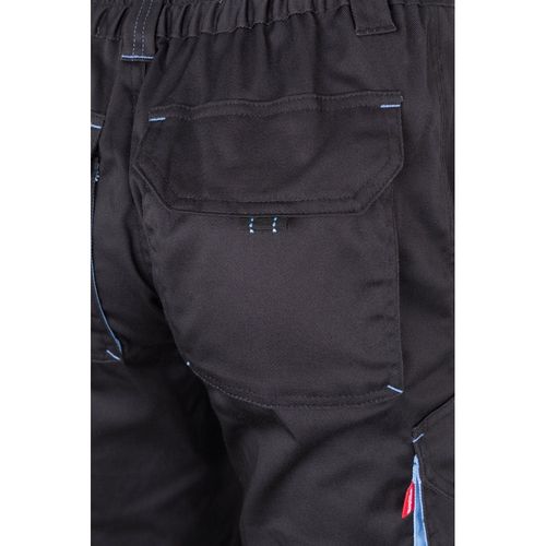 VL FIDES. Two-tone, multi-pocket stretch trousers (240g/m²), in cotton (46%), EME (38%) and polyester (16%)