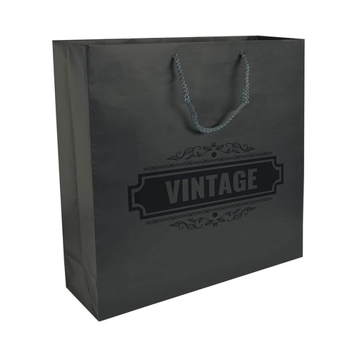 157 g/m2 matte laminated paper shopping bag with gusset and bottom reinforcement