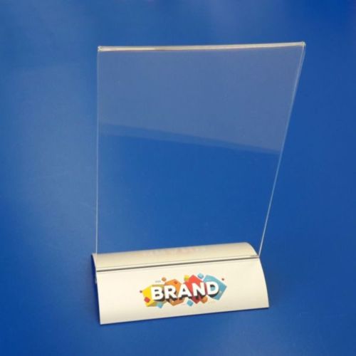 Acrylic pocket A4 vertical with aluminium base