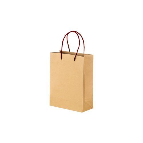 150 g/m2 natural recycled paper bag with gusset and short colored handles