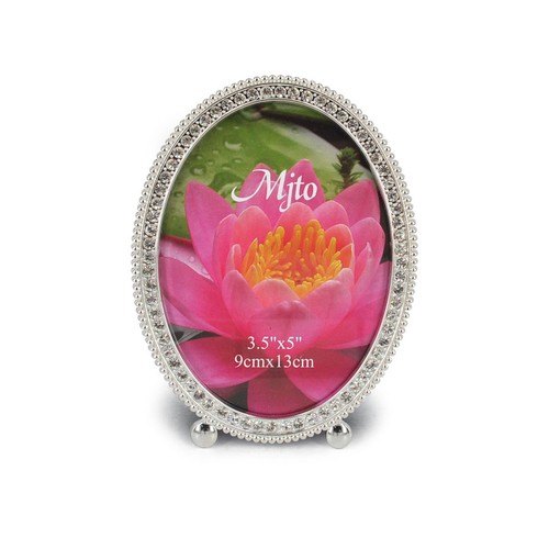 PHOTOFRAME OVAL SILVER CRYSTAL -90x130mm