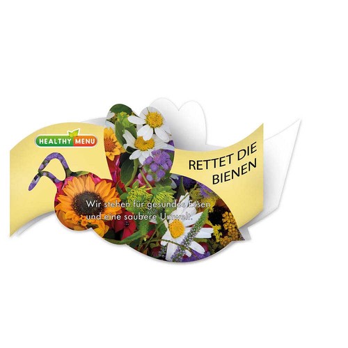 Bijen vouwkaart met zaden - individueel