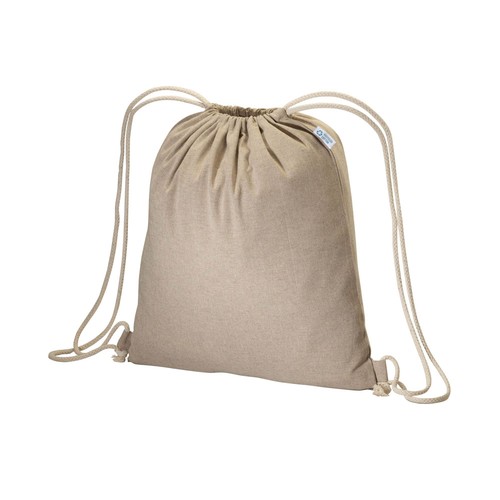 180 g/m2 recycled cotton backpack, with drawstring closure 180 g/m2 recycled cotton backpack, with drawstring closure