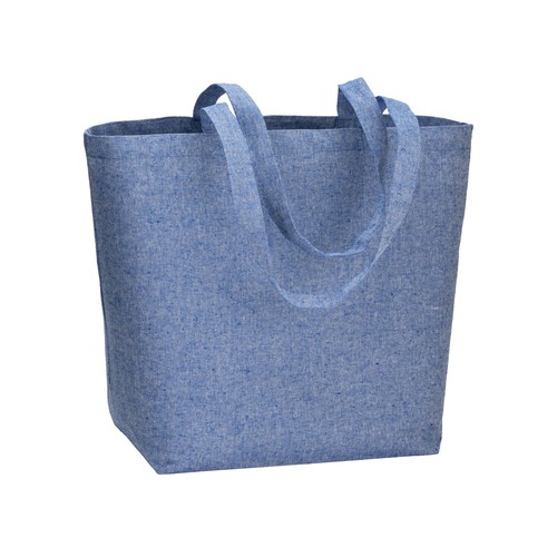 120 g/m2 recycled cotton shopper with PP inner coating, long handles and gusset