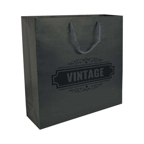 157 g/m2 matte laminated paper shopping bag with gusset and bottom reinforcement
