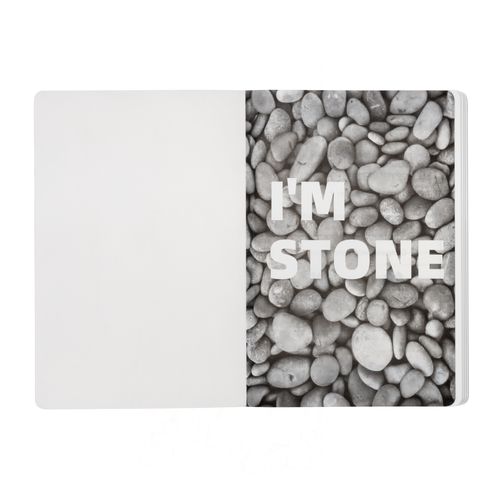 Stone paper notebook, white lined sheets, 64 pages, 14.5x21 cm