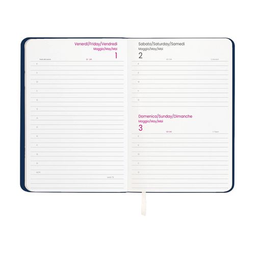 2026 daily planner with soft cover in thermo-reactive PU