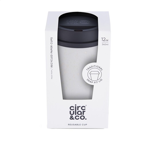 Circular&Co Recycled Now Cup Black Lid 340 ml coffee cup Circular&Co Recycled Now Cup Black Lid 340 ml coffee cup