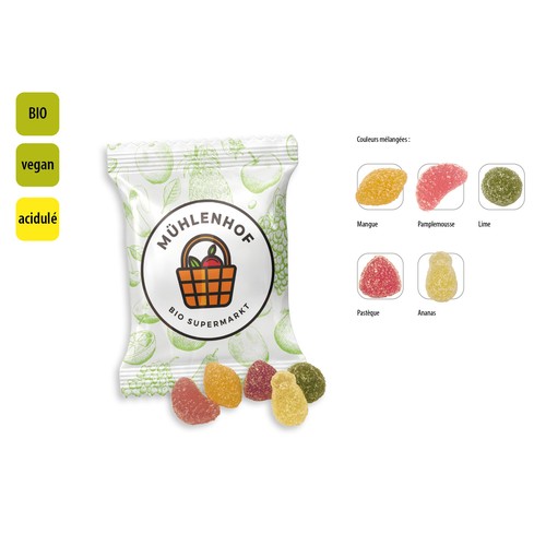 BIO Fruits acidulés vegan en sachet promo, BIO Fruits acidulés