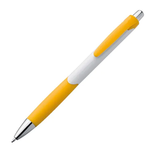 Pen met drukmechanisme en een rubberen grip Pen met drukmechanisme en een rubberen grip