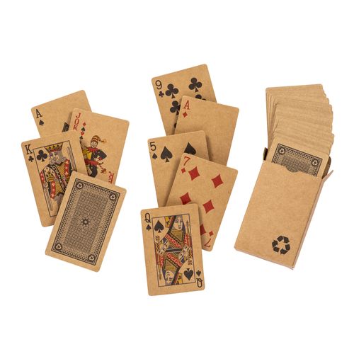 Deck of 54 playing cards in single box, in recycled paper