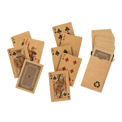 Deck of 54 playing cards in single box, in recycled paper Deck of 54 playing cards in single box, in recycled paper