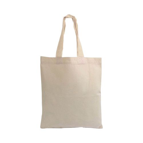 135 g/m2 natural cotton mini shopping bag with coloured short handles