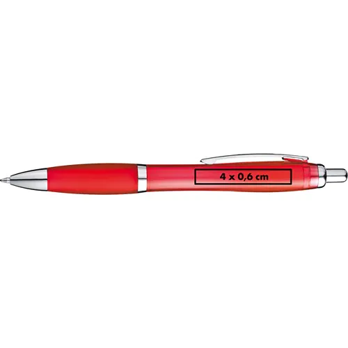 Transparent ball pen with rubber grip Transparent ball pen with rubber grip