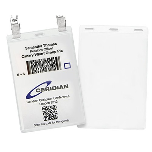 Porte-badge en vinyle avec 3 perforations pour inserts taille A6