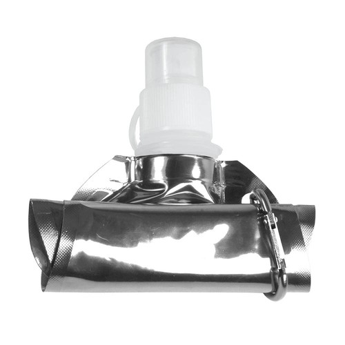 Borraccia in PE/PET BPA free ripiegabile (480ml), con moschettone