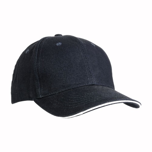 Cappellino in cotone pesante, 6 pannelli con visiera "sandwich"