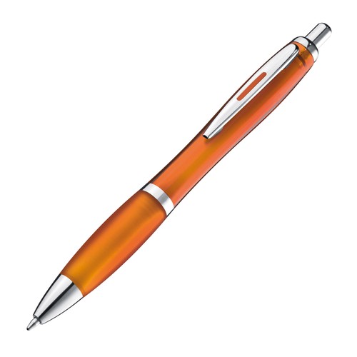 Transparent ball pen with rubber grip Transparent ball pen with rubber grip