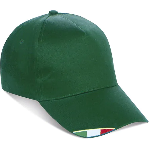 5 PANEL CAP IN 100% COTTON WITH ITALIAN FLAG 5 PANEL CAP IN 100% COTTON WITH ITALIAN FLAG