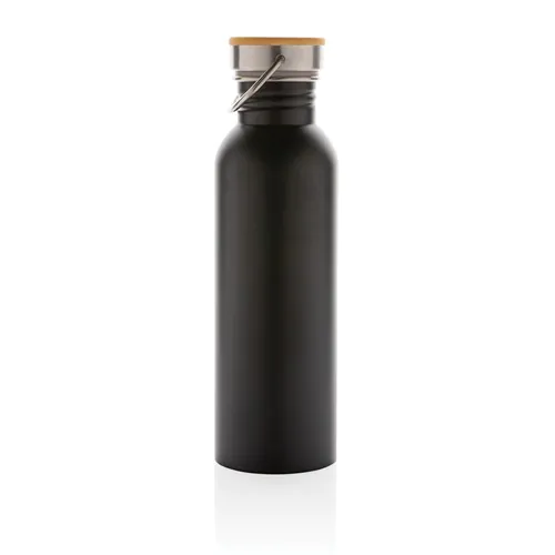 Bouteille en acier inoxydable avec couvercle en bambou