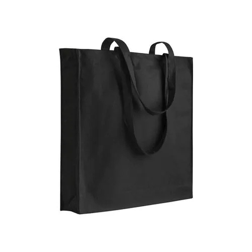 Sac shopping en coton 180 g/m2 avec anses longues et soufflet Sac shopping en coton 180 g/m2 avec anses longues et soufflet