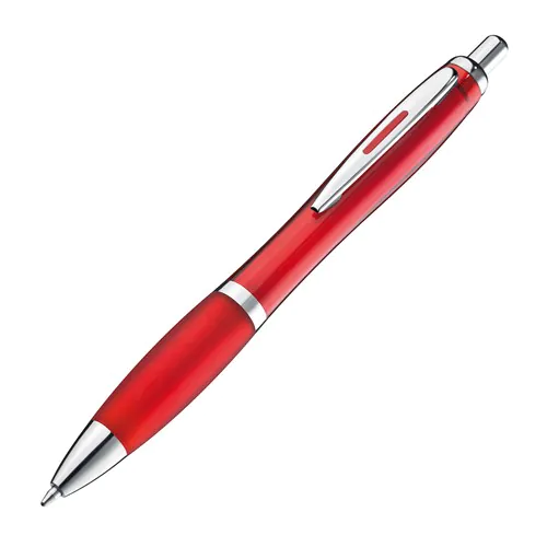 Transparent ball pen with rubber grip Transparent ball pen with rubber grip