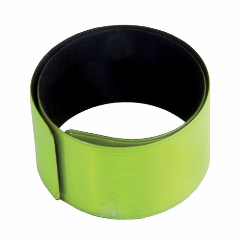 Reflective polyester and PVC slap safety bracelet with steel inner, 30 x 3 cm Reflective polyester and PVC slap safety bracelet with steel inner, 30 x 3 cm