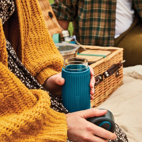 Bicchiere da viaggio Black+Blum in vetro 340ml