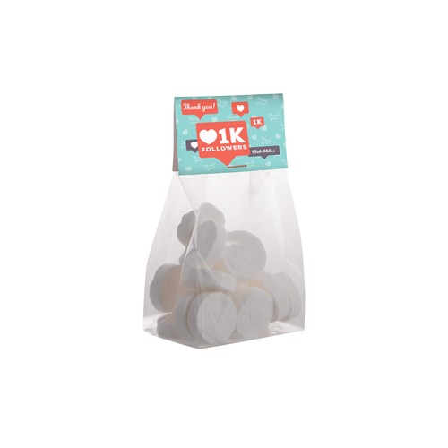 Petit sac en-tête carte 100 grammes de bonbons Petit sac en-tête carte 100 grammes de bonbons