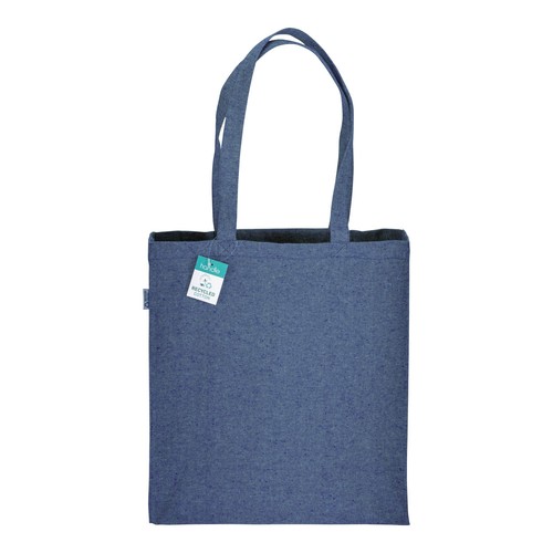 280g/m2 recycled cotton shopping bag, long handles and gussets