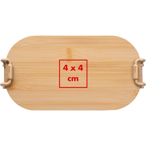 Lunchbox met bamboe deksel en clipsluiting Lunchbox met bamboe deksel en clipsluiting