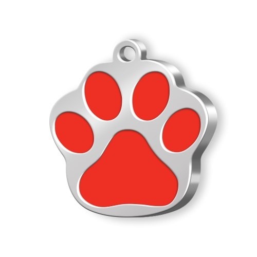 PET TAG SMALL PAW RED PET TAG SMALL PAW RED