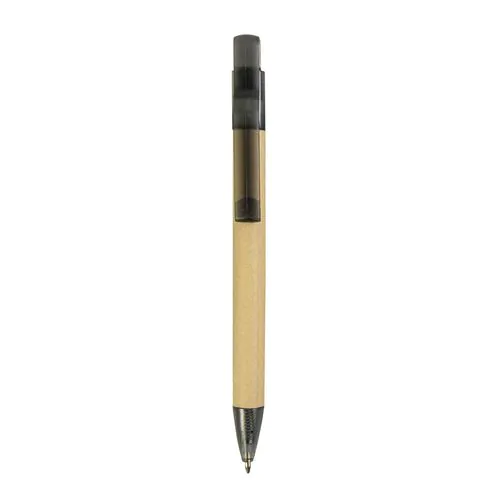 Stylo à déclic en papier recyclé avec détails plastique