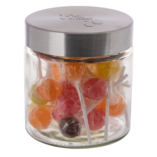 Glass jar stainless steel lid 0,9l, embossing