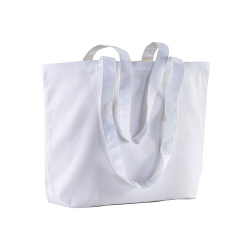 120 g/m2 cotton shopping bag, long handles and bottom gusset