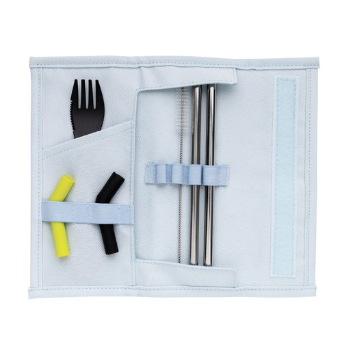 Tierra 2pcs straw and cutlery set in pouch Tierra 2pcs straw and cutlery set in pouch